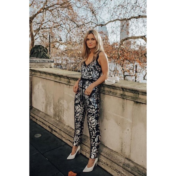 Needle & Thread Pants - Final Reduction!  Needle & Thread Floral Gloss Jumpsuit